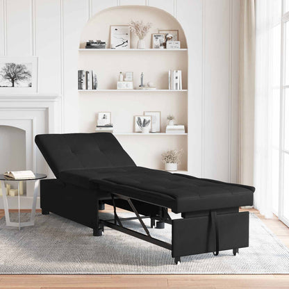 vidaXL Pull-Out Schlafsofa 67cm Schwarz Mikrofaser