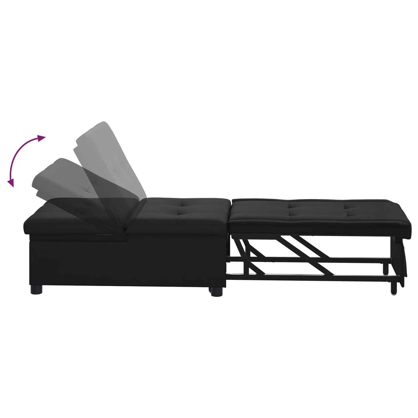 vidaXL Pull-Out Schlafsofa 67cm Schwarz Mikrofaser