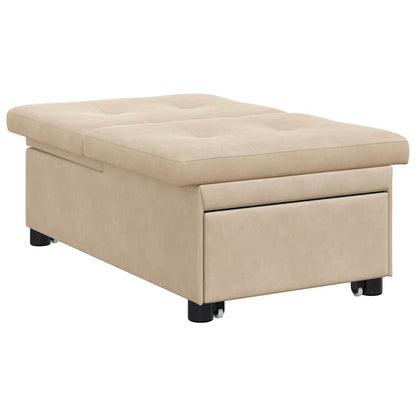 Schlafsofa Ausziehbar Creme 194 x 67 x 82 cm Mikrofaser