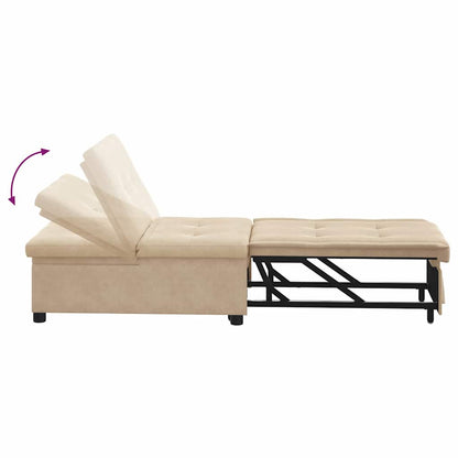 Schlafsofa Ausziehbar Creme 194 x 67 x 82 cm Mikrofaser