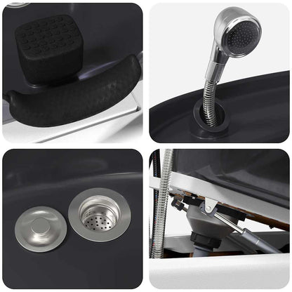 Shampoo Stuhl Weiß und Schwarz 136 x 60 x 92 cm PVC