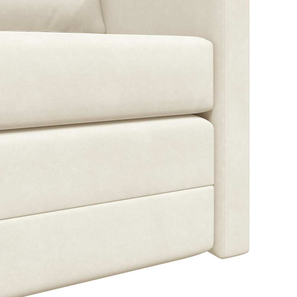 vidaXL Canapé-lit 122 cm crème velours