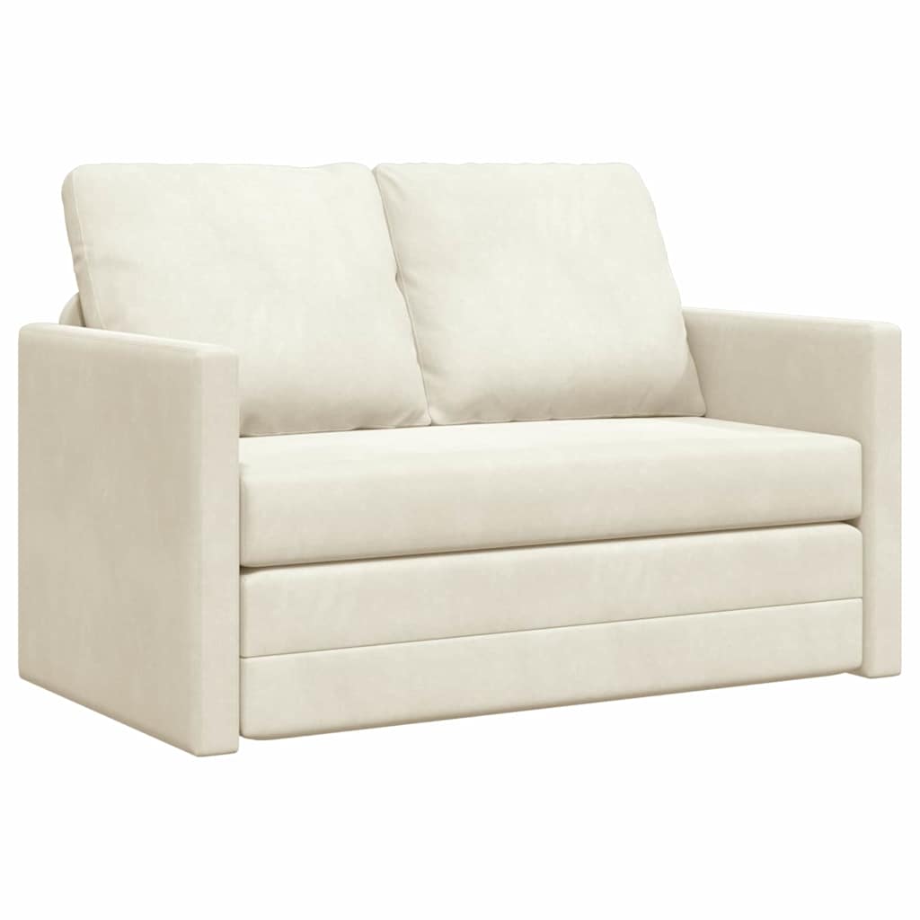 vidaXL Canapé-lit 122 cm crème velours