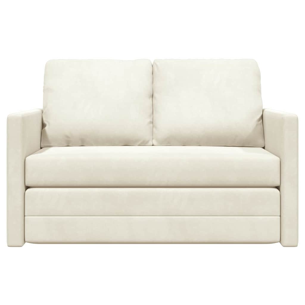 vidaXL Canapé-lit 122 cm crème velours