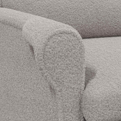 Sessel Hellgrau 76 x 94 x 102 cm Weiches Sherpa-Gewebe