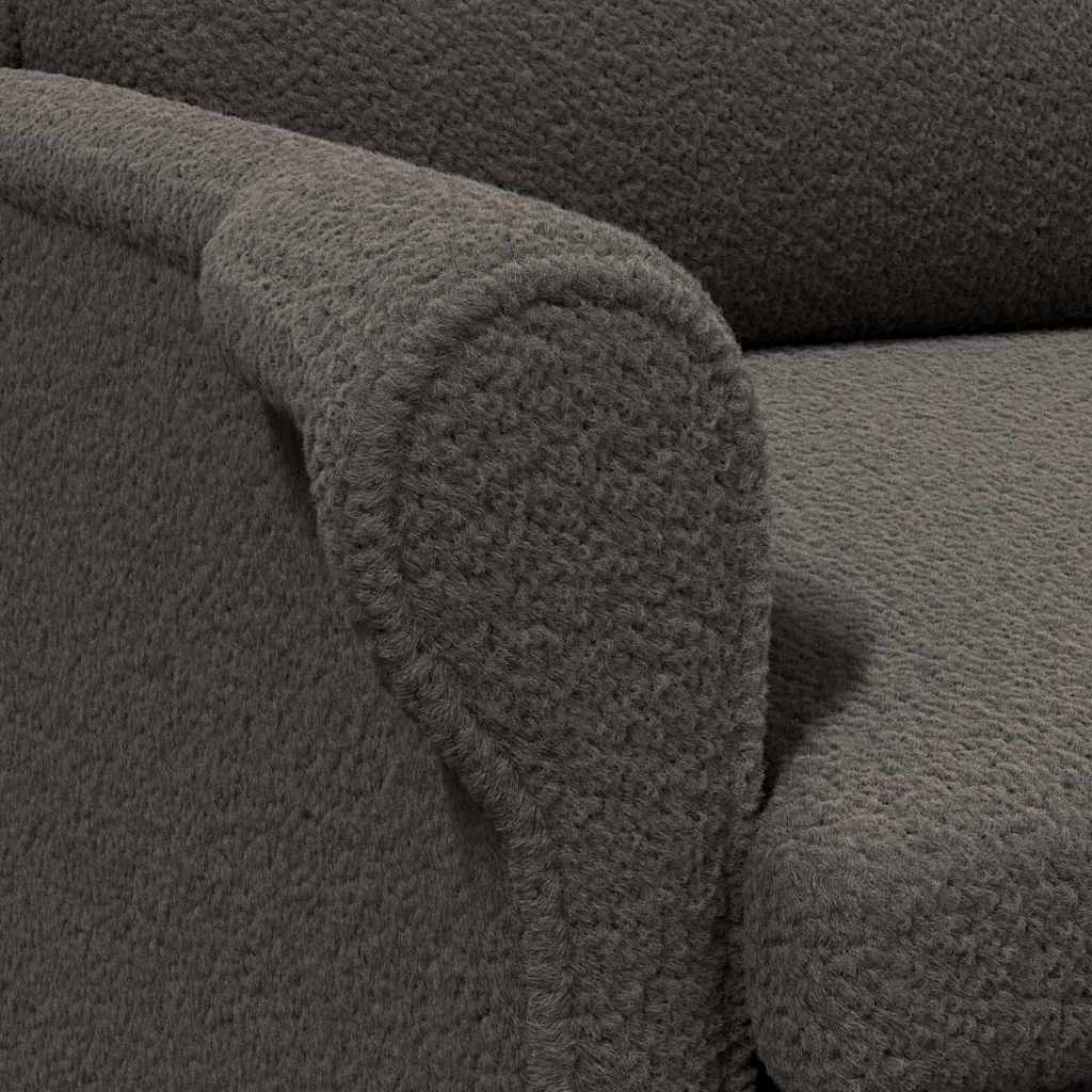 vidaXL Sessel Dunkelgrau 76 x 94 x 102 cm Weiches Sherpa-Gewebe