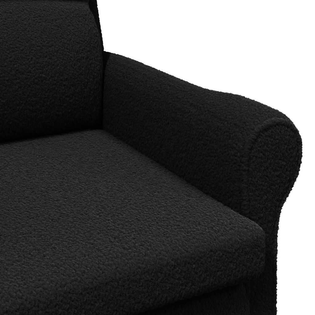 Sessel Schwarz 76 x 94 x 102 cm Weiches Sherpa-Gewebe
