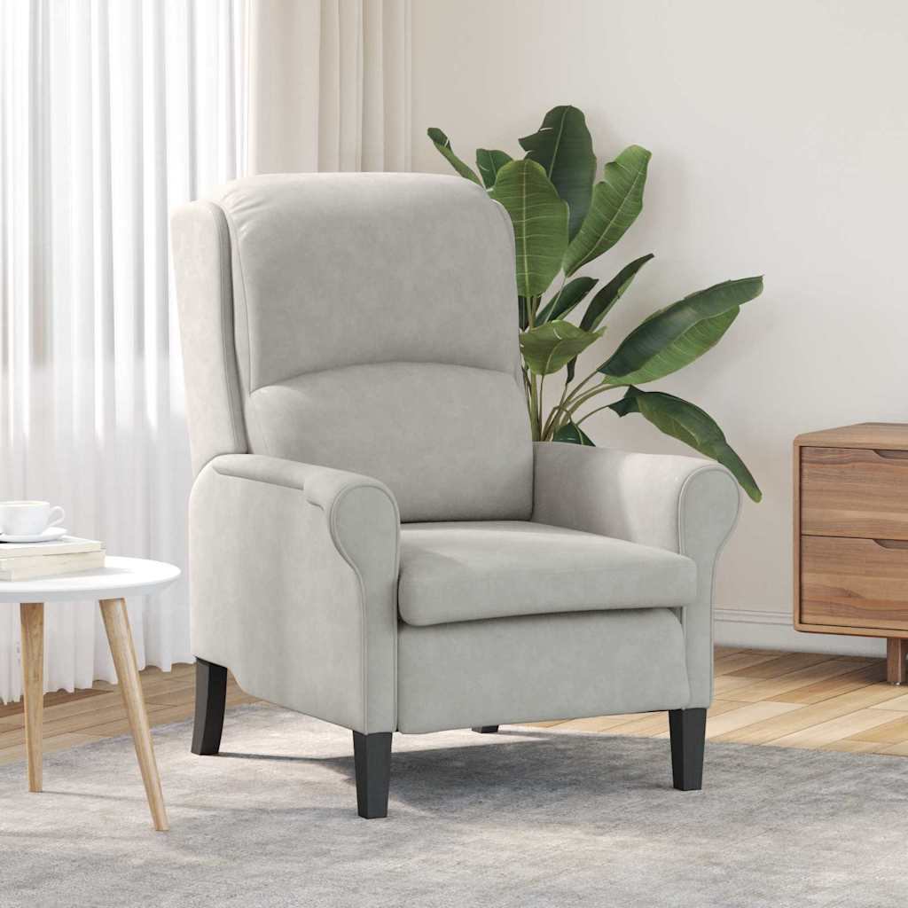 vidaXL Sessel Hellgrau 76 x 94 x 102 cm Mikrofaser