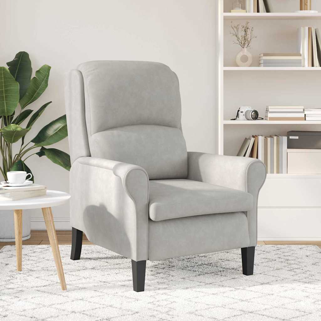 vidaXL Sessel Hellgrau 76 x 94 x 102 cm Mikrofaser