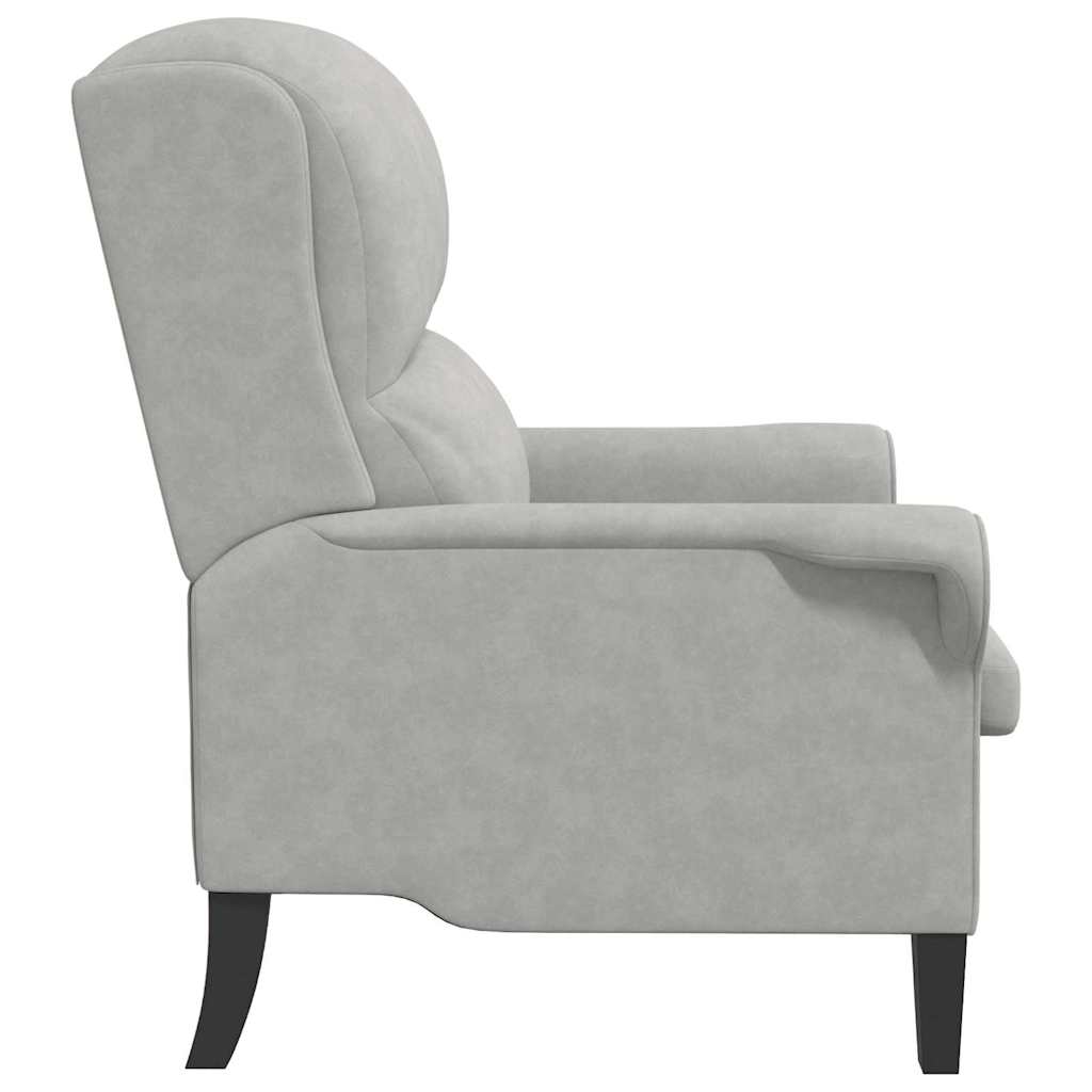 vidaXL Sessel Hellgrau 76 x 94 x 102 cm Mikrofaser