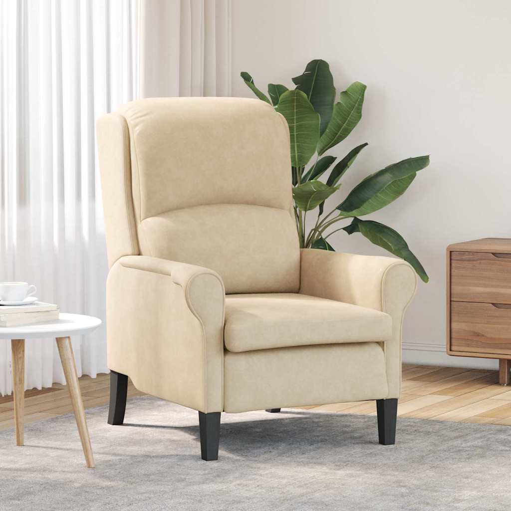 vidaXL Fauteuil Crème 76 x 94 x 102 cm Microfibre