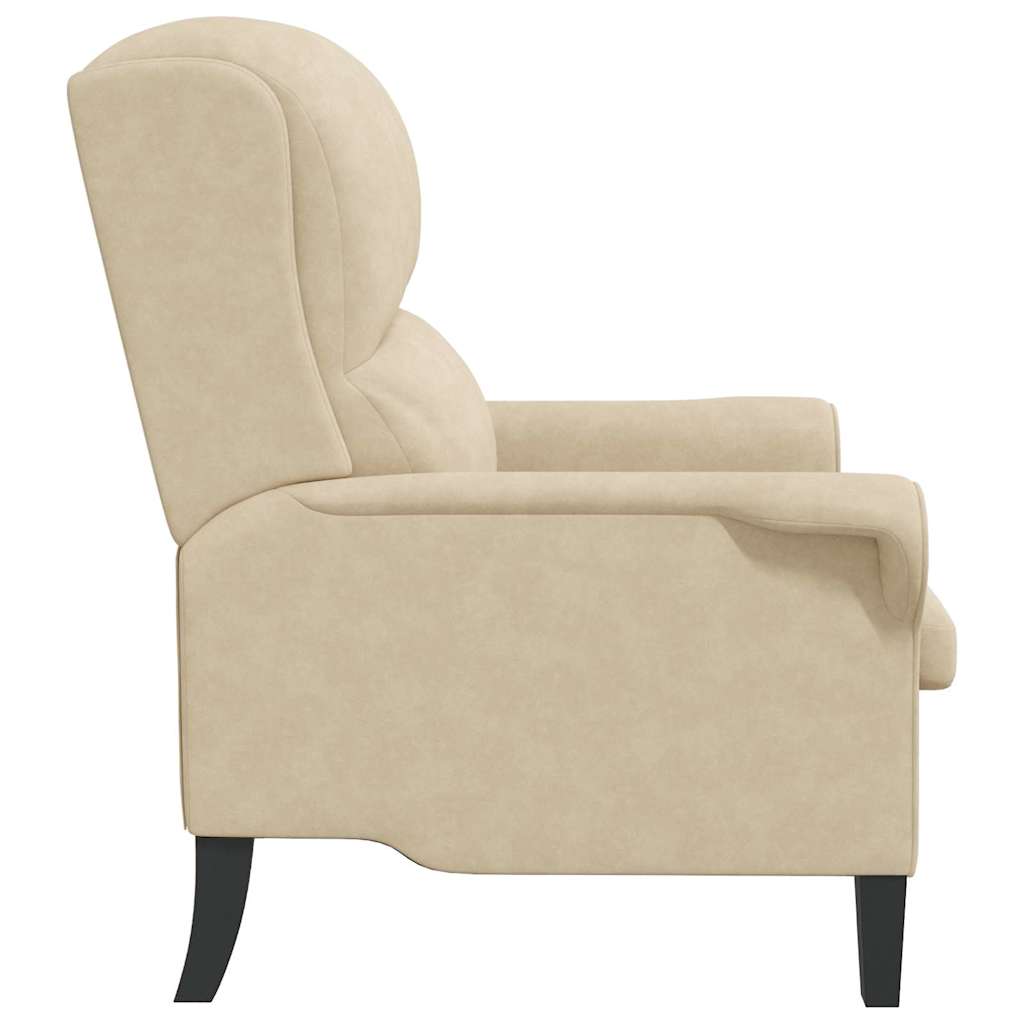 vidaXL Fauteuil Crème 76 x 94 x 102 cm Microfibre