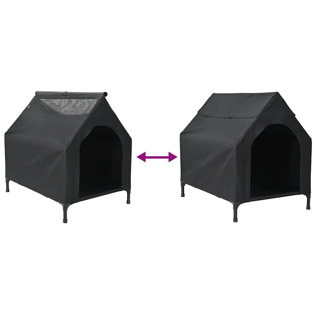 Haustierhaus Schwarz 110 x 75 x 90 cm Stahl