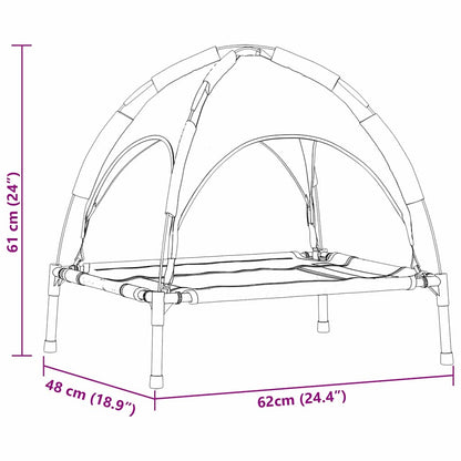 Hundebett Silber Grau 62 x 48 x 61 cm Stahl