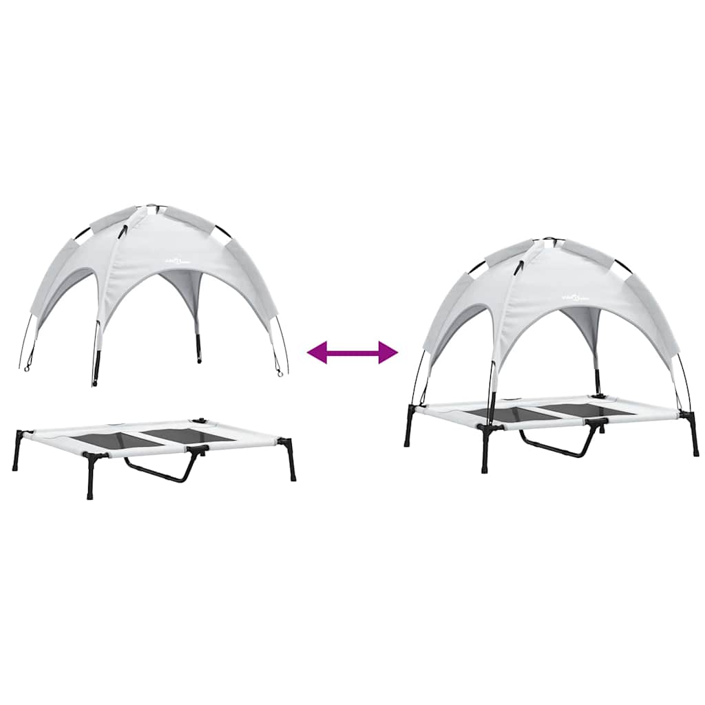 Hundebett Silber Grau 92 x 77 x 82,5 cm Stahl