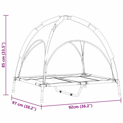 Hundebett Silber Grau 92 x 77 x 82,5 cm Stahl