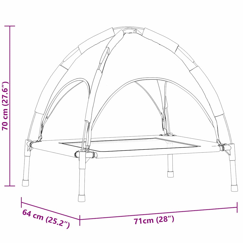 Hundebett Silber Grau 71 x 64 x 71 cm Stahl