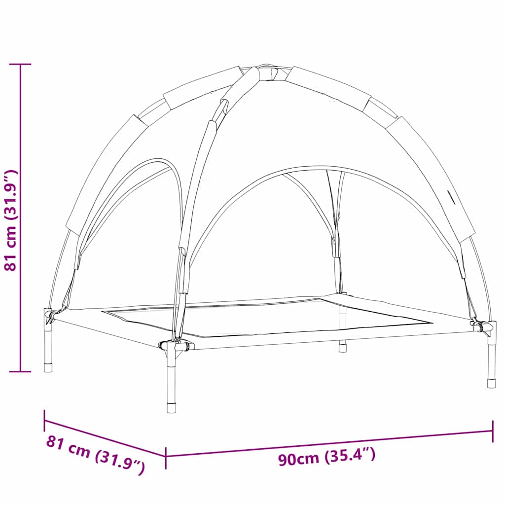 Hundebett Marineblau 90 x 81 x 80,5 cm Stahl