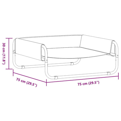 Hundebett Hellgrau 75 x 75 x 30 cm Stahl