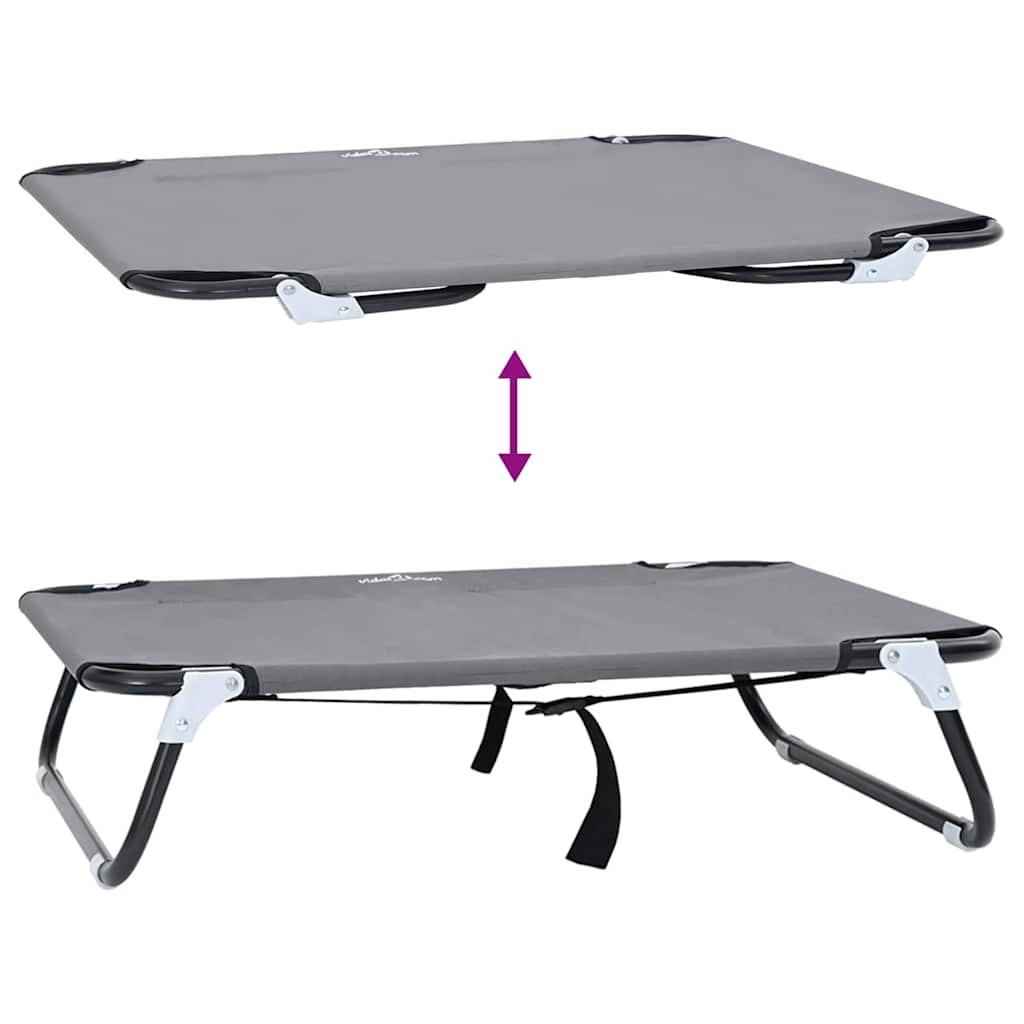 Hundebett Hellgrau 70 x 46 x 18 cm Stahl