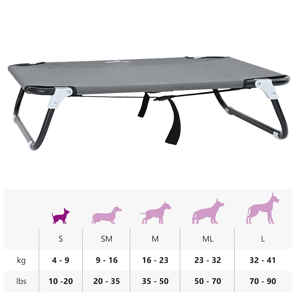 Hundebett Hellgrau 70 x 46 x 18 cm Stahl