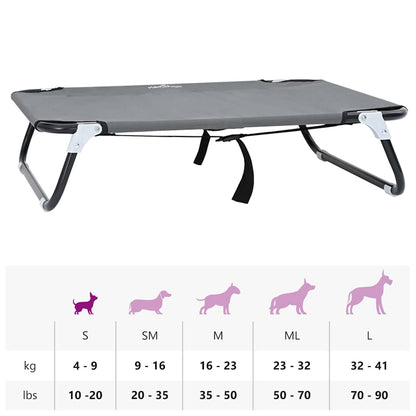 Hundebett Hellgrau 70 x 46 x 18 cm Stahl
