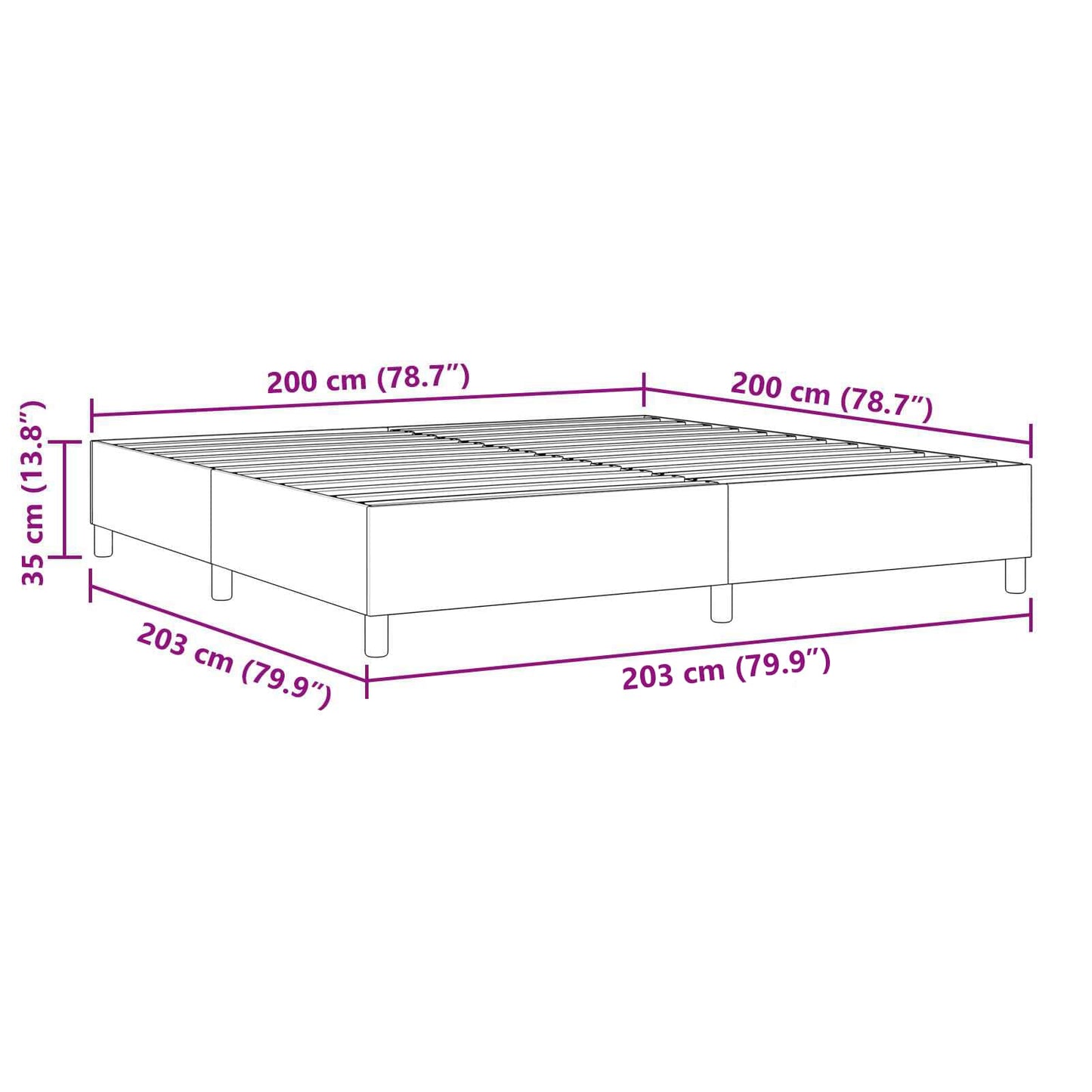 Plattformbettgestell Grau-Grün 200 x 200 cm Stoff