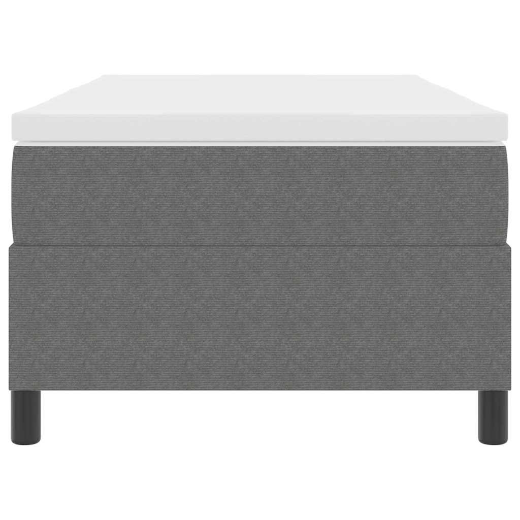 Boxspringbett Hellgrau und Weiß 80 x 200 cm Cordstoff