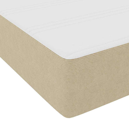 vidaXL Boxspringbett Hellgrau und Weiß 90 x 200 cm Cordstoff