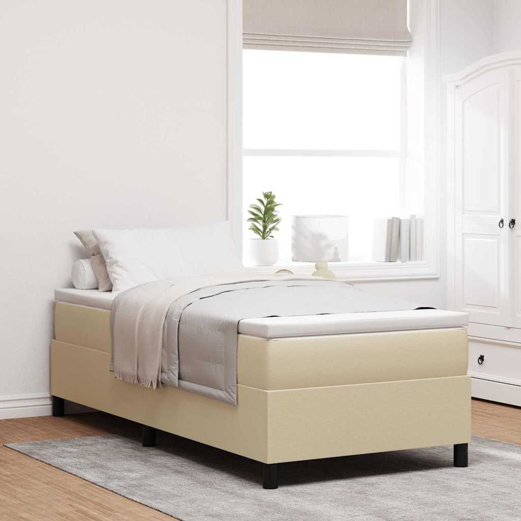 vidaXL Boxspringbett Hellgrau und Weiß 90 x 200 cm Cordstoff