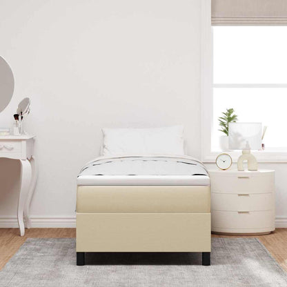 vidaXL Boxspringbett Hellgrau und Weiß 90 x 200 cm Cordstoff