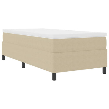 vidaXL Boxspringbett Hellgrau und Weiß 90 x 200 cm Cordstoff