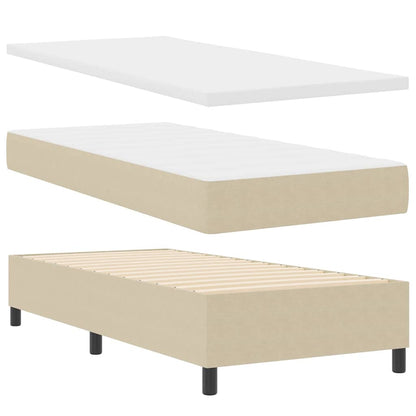 vidaXL Boxspringbett Hellgrau und Weiß 90 x 200 cm Cordstoff