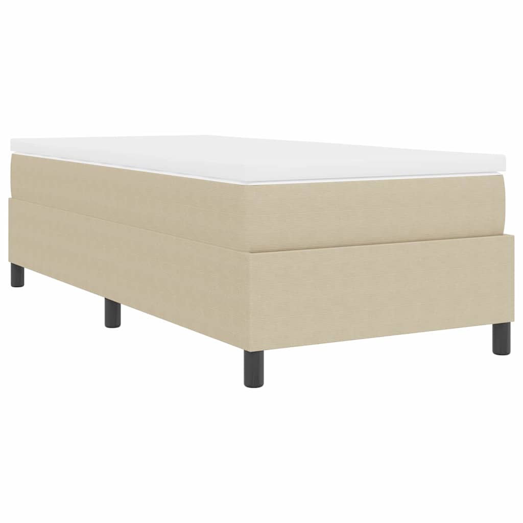 vidaXL Boxspringbett Hellgrau und Weiß 90 x 200 cm Cordstoff