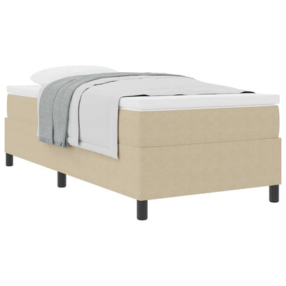 vidaXL Boxspringbett Hellgrau und Weiß 90 x 200 cm Cordstoff
