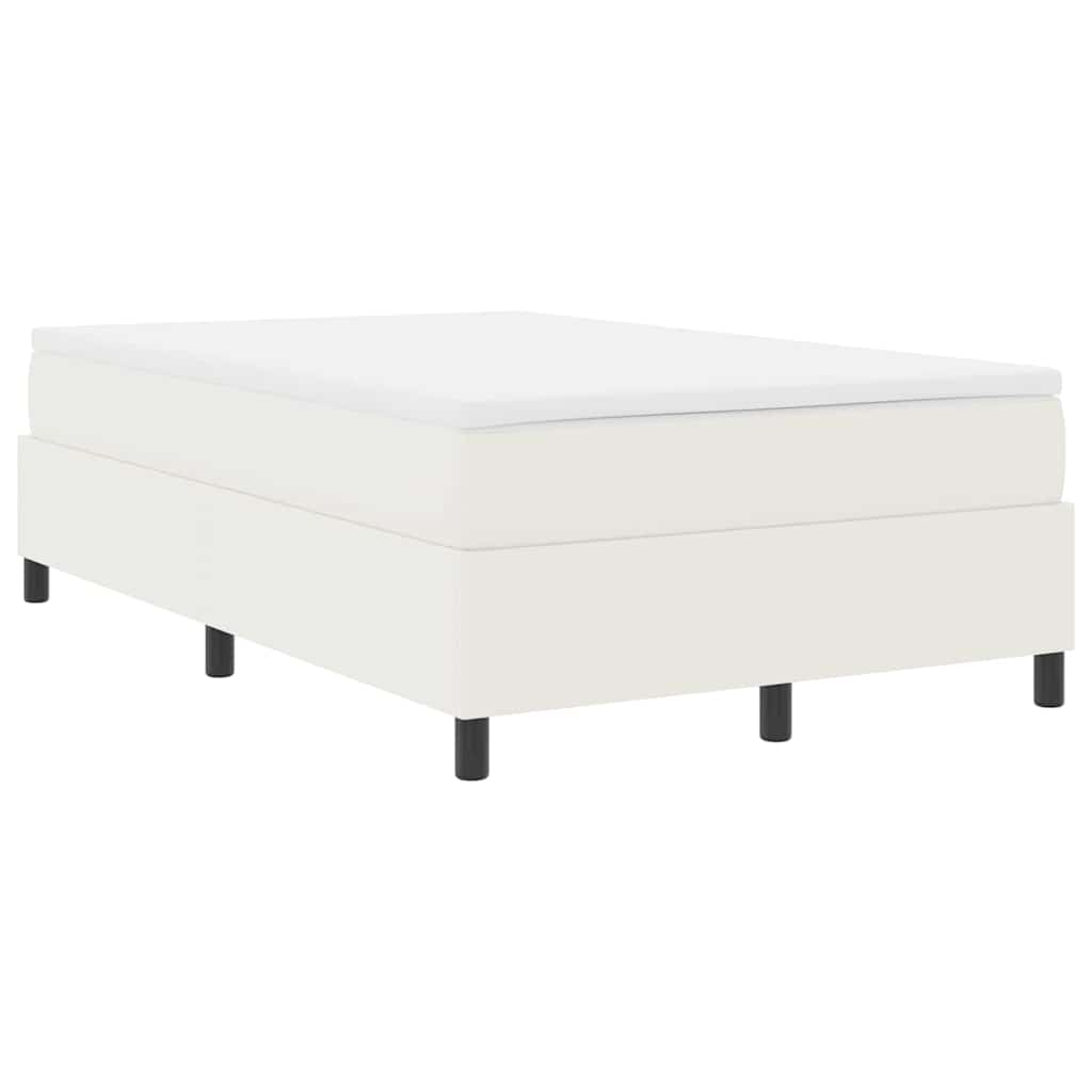 Boxspringbett Creme und Weiß 120 x 190 cm Cordstoff