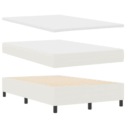 Boxspringbett Creme und Weiß 120 x 190 cm Cordstoff