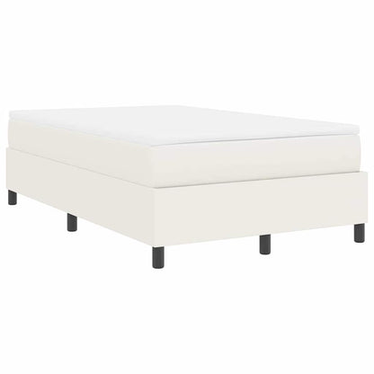 Boxspringbett Creme und Weiß 120 x 190 cm Cordstoff