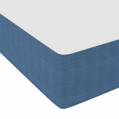 Boxspringbett Blau und Weiß 120 x 190 cm Cordstoff