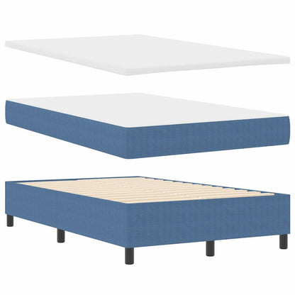 Boxspringbett Blau und Weiß 120 x 190 cm Cordstoff