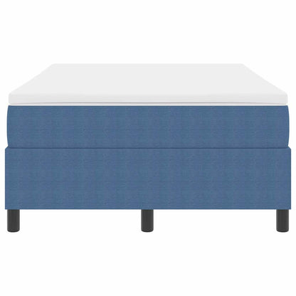 Boxspringbett Blau und Weiß 120 x 190 cm Cordstoff