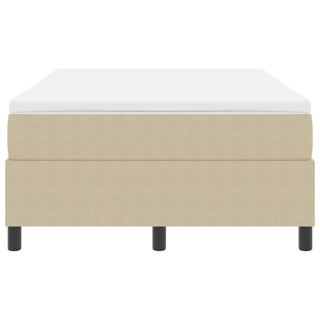 Boxspringbett Hellgrau und Weiß 120 x 190 cm Cordstoff