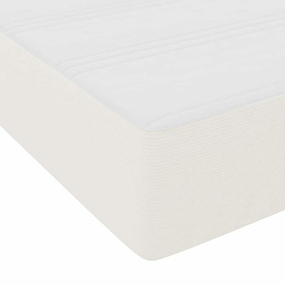 Boxspringbett Creme und Weiß 120 x 200 cm Cordstoff