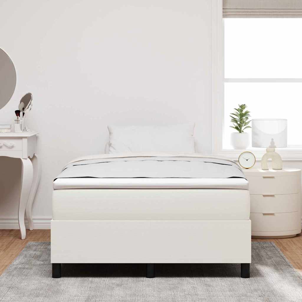 Boxspringbett Creme und Weiß 120 x 200 cm Cordstoff