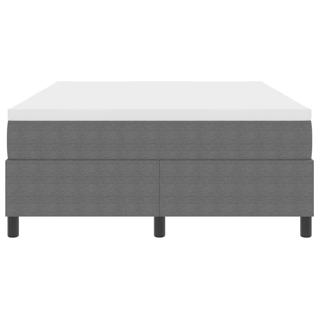 Boxspringbett Hellgrau und Weiß 160 x 200 cm Cordstoff