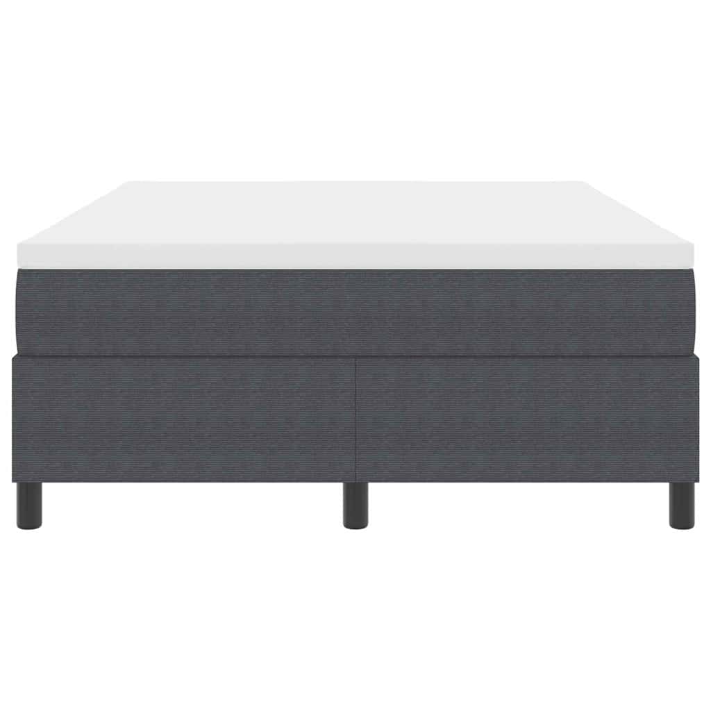 Boxspringbett Dunkelgrau und Weiß 160 x 200 cm Cordstoff