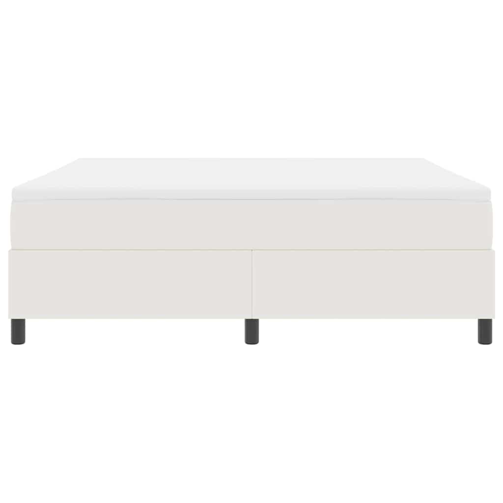 Boxspringbett Creme und Weiß 180 x 200 cm Cordstoff