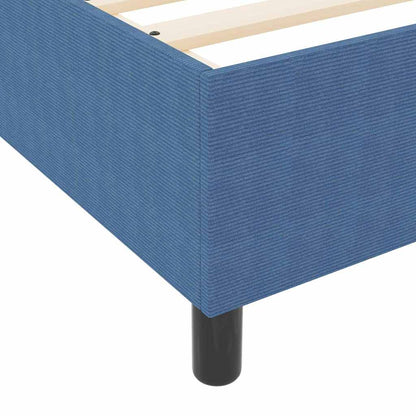 Boxspringbett Blau und Weiß 200 x 200 cm Cordstoff