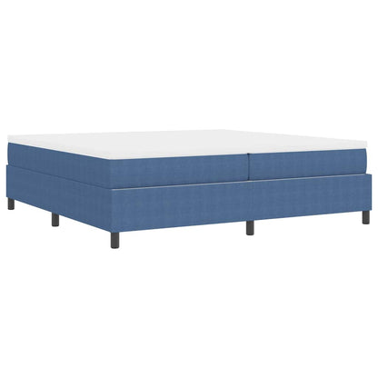 Boxspringbett Blau und Weiß 200 x 200 cm Cordstoff