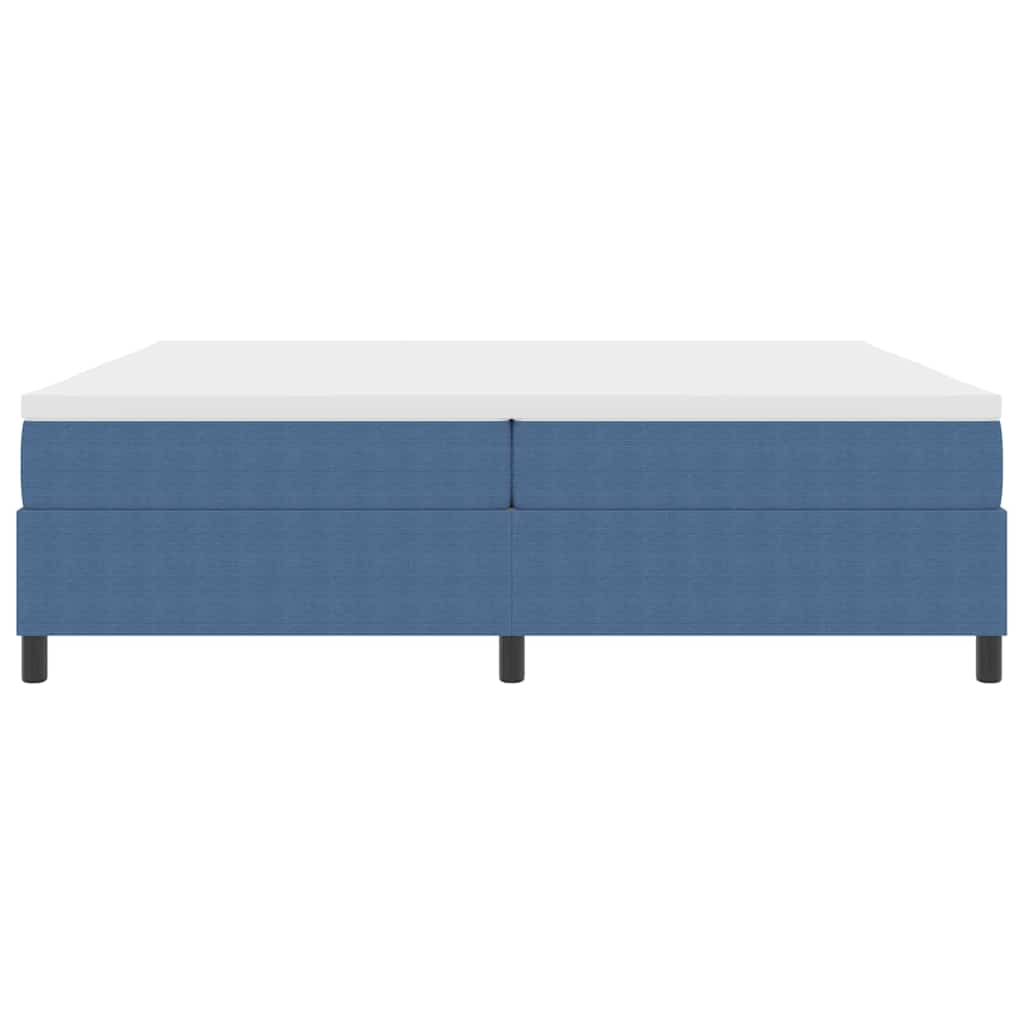 Boxspringbett Blau und Weiß 200 x 200 cm Cordstoff